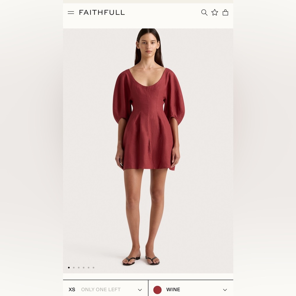 Faithfull the brand linen dress size 2